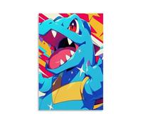 LXPPLSYY Poster Pokémon Totodile énergétique contre un magnifique arrière-plan Décoration murale moderne à suspendre 20 x 30 cm