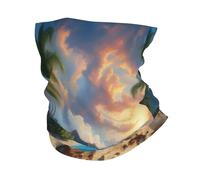 LXqlSS Cache-cou avec imprimé palmier sur mer bleue et océan, cache-cou, écharpe rafraîchissante au soleil, cagoule bandana pour homme et femme