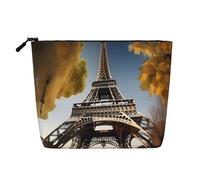LXqlSS Cityscape Paris Tour Eiffel France Imprimé Faux Chanvre Trousse de Toilette Voyage Accessoires de Maquillage Cosmétique Pratique, noir, One Size