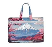 LXqlSS Grand sac fourre-tout en toile avec compartiment, imprimé paysage du Japon Mount Fuji pour femme, sac fourre-tout de travail utilitaire avec compartiment, enseignant, quotidien