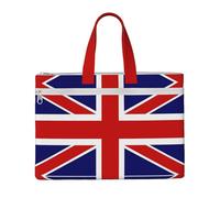 LXqlSS Grand sac fourre-tout en toile avec compartiment, motif drapeau anglais, pour femme, pour enseignant, quotidien