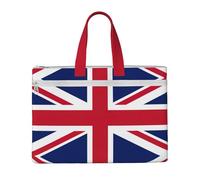 LXqlSS Grand sac fourre-tout en toile avec compartiment, motif drapeau britannique, pour femme, pour enseignant, quotidien