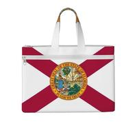 LXqlSS Grand sac fourre-tout en toile avec compartiment, motif drapeau de l'État de Floride, pour femme, pour enseignant, quotidien