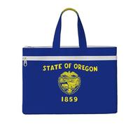 LXqlSS Grand sac fourre-tout en toile avec compartiment, motif drapeau de l'État de l'Oregon, pour enseignant, quotidien