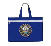 LXqlSS Grand sac fourre-tout en toile avec compartiment, motif drapeau de l'État du New Hampshire pour femme, pour enseignant, quotidien