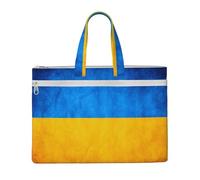 LXqlSS Grand sac fourre-tout en toile avec compartiment, motif drapeau ukrainien, pour femme, pour enseignant, quotidien