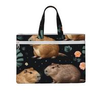 LXqlSS Grand sac fourre-tout en toile avec motif cochon d'Inde pour femme, sac fourre-tout de travail utilitaire avec compartiment, enseignant, quotidien