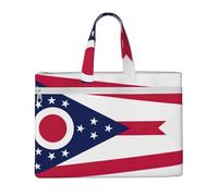 LXqlSS Grand sac fourre-tout en toile imprimé drapeau de l'État de l'Ohio pour femme, fourre-tout de travail utilitaire avec compartiment, enseignant, quotidien