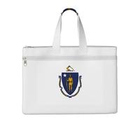 LXqlSS Grand sac fourre-tout en toile imprimé drapeau de l'État du Massachusetts pour femme, fourre-tout de travail utilitaire avec compartiment, enseignant, quotidien