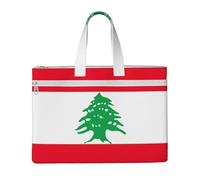 LXqlSS Grand sac fourre-tout en toile imprimé drapeau du Liban pour femme, fourre-tout de travail utilitaire avec compartiment, enseignant, quotidien