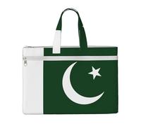 LXqlSS Grand sac fourre-tout en toile imprimé drapeau du Pakistan pour femme, fourre-tout de travail utilitaire avec compartiment, enseignant, quotidien