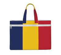 LXqlSS Grand sac fourre-tout en toile imprimé drapeau du Tchad pour femme, fourre-tout de travail utilitaire avec compartiment, enseignant, quotidien
