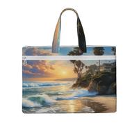 LXqlSS Grand sac fourre-tout en toile imprimé palmier pour femme, fourre-tout de travail utilitaire avec compartiment, enseignant, quotidien