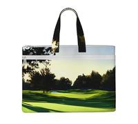 LXqlSS Grand sac fourre-tout en toile imprimé parcours de golf pour femme, fourre-tout de travail utilitaire avec compartiment, enseignant, quotidien
