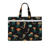 LXqlSS Grand sac fourre-tout en toile imprimé pieuvre coloré pour femme, fourre-tout de travail utilitaire avec compartiment, enseignant, quotidien