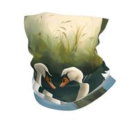 LXqlSS Magnifique cache-cou blanc imprimé cygnes sur le lac, écharpe rafraîchissante au soleil, cagoule bandana pour homme et femme