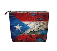 LXqlSS Porto Rico Papier peint Drapeau Imprimé Faux Chanvre Sac de Maquillage Trousse de Toilette Voyage Accessoires de Maquillage Cosmétique Pratique, noir, One Size