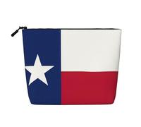 LXqlSS Trousse de maquillage en chanvre avec imprimé drapeau du Texas, trousse de toilette de voyage, accessoires de maquillage cosmétiques pratiques, noir, One Size