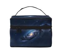 LXqlSS Trousse de maquillage portable avec fermeture éclair en cuir synthétique lavable et étanche Motif galaxie de la Voie lactée Univers, noir, One Size