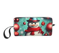 LXqlSS Trousse de maquillage portable pour femme avec inscription « Merry Christmas Day » - Sac de rangement de voyage - Grande capacité, blanc, One Size