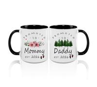 LXQM Ensemble de tasses promotionnelles 2026, cadeau d'annonce de grossesse pour un nouveau parent, cadeau pour la première fois 2026 pour maman, papa, cadeau de la part de la famille, d'un ami