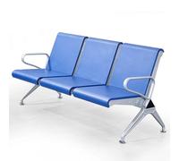 LXRHLIKG Banc Acier Salle D'attente 3 Places, Banc avec Structure Métallique en Polyuréthane, Chaise d'accueil avec Accoudoirs pour Banque, Hôpital, École, Salon de Coiffure, Aéroport(Blue)