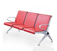 LXRHLIKG Banc Acier Salle D'attente 3 Places, Banc avec Structure Métallique en Polyuréthane, Chaise d'accueil avec Accoudoirs pour Banque, Hôpital, École, Salon de Coiffure, Aéroport(Red)