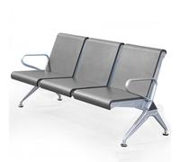 LXRHLIKG Banc Acier Salle D'attente 3 Places, Banc avec Structure Métallique en Polyuréthane, Chaise d'accueil avec Accoudoirs pour Banque, Hôpital, École, Salon de Coiffure, Aéroport(Gray)