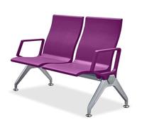 LXRHLIKG Banc Acier Salle D'attente, Chaises de Réception 2 Places en Polyuréthane, Banc d'accueil D'aéroport, pour Bureaux, Aéroports, Banques, Hôpitaux, Salons de Coiffure(Purple)
