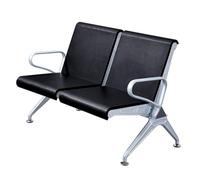 LXRHLIKG Banc de Salle D'attente 2 Places, Banc avec Accoudoirs Airport, Chaise de Conférence en Acier avec Assise en Polyuréthane, pour Bureaux, Banques, Hôpitaux, Écoles et Aéroports(Black)