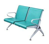 LXRHLIKG Banc de Salle D'attente 2 Places, Banc avec Accoudoirs Airport, Chaise de Conférence en Acier avec Assise en Polyuréthane, pour Bureaux, Banques, Hôpitaux, Écoles et Aéroports(Green)