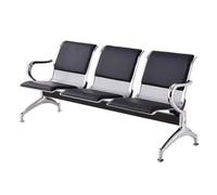 LXRHLIKG Banc de Salle D'attente 3 Places, Banc avec Accoudoirs Airport, Chaises D'attente Robustes Coussin en PU pour Visiteur, Clinique, Aéroport, Hôpital, Salon de Coiffure, Banque(Black)