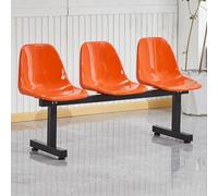 LXRHLIKG Banc de Salle D'attente 3 Places, Banc avec Structure Métallique en Plastique, Chaises sur Poutre pour Salle D'attente, Aéroports, Hôpitaux, Stades, Banques(Orange)