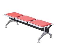 LXRHLIKG Banc de Salle D'attente 3 Places, Banc D'attente Airport avec Coussin en PU, Chaises de Réception pour Aéroport, Marché, Banque, Hôpital, École, Bureau, Salon de Coiffure(Red)