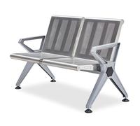 LXRHLIKG Banc de Salle D'attente en Acier Inoxydable, Banc avec Accoudoirs Airport, Chaise de Bureau 2 Places, pour Bureaux, Hôpitaux, Aéroports, Banques, Coiffeurs
