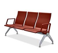 LXRHLIKG Banc de Salle D'attente en Polyuréthane, Banc avec Accoudoirs Airport 3 Places avec Accoudoirs, Chaises D'attente Robustes pour Aéroport, Clinique, Hôpital, Banque, Coiffeur(Brown)