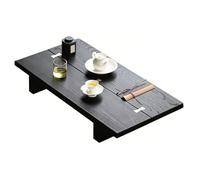 LXRHLIKG Table Basse Japonaise, Table à Thé, 3 Tenons en Laiton, Bois D'orme, Conception Monobloc, pour S'asseoir au Sol, 80x40x12 cm
