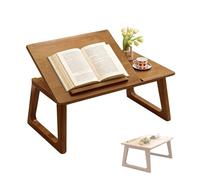 LXRHLIKG Table Basse Japonaise, Table Basse Salon de Sol, en Bois D'hévéa, Inclinaison Réglable sur 4 Niveaux, avec Butée Frontale, pour S'asseoir au Sol(Brown,61cm/24in)