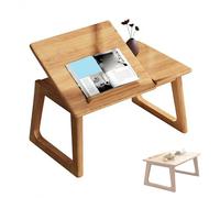 LXRHLIKG Table Basse Japonaise, Table Basse Salon de Sol, en Bois D'hévéa, Inclinaison Réglable sur 4 Niveaux, avec Butée Frontale, pour S'asseoir au Sol(Yellow,61cm/24in)