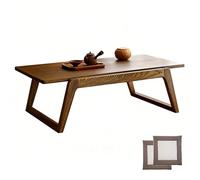 LXRHLIKG Table Basse Japonaise, Table Japonaise Basse pour S'asseoir à Même Le Sol, en Bois D'orme Vieilli, pour Tatami, Baie Vitrée ou Salon de Thé(110x55x30cm/43x21x12in)