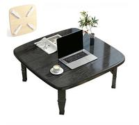 LXRHLIKG Table Basse Pliable, Table Japonaise Basse, Pieds en Polypropylène, Carrée, Plateau en MDF de 1,5 cm D'épaisseur, pour S'asseoir au Sol(Black,70cm/27in)