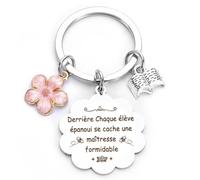 LXSAZP Cadeau Maitresse D'école Cadeau Maitresse Porte Clef Maitresse Cadeau Maitresse D'éCole Fin D'année Cadeau Merci Cadeau Personnalisé Maitresse Cadeau Professeur Cadeau Maitre D'école Original