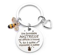 LXSAZP Cadeau Personnalisé Maitresse D'école - Porte Clef Original Pour Fin D'année - Merci Professeur Et Maitre