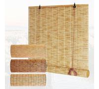 LXSDGVZD Store Bambou Extérieur Interieur Stores Romains avec Levage Rideau de Roseau Naturel Store Enrouleur Roseau pour Tonnelle Terrasse Véranda Jardins Fenêtre Porte Cuisine Rétro Store
