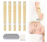LXTaoler Lot de 10 bougies d'oreilles en cire d'abeille Naturelle | Pour le nettoyage des oreilles, kit de bougies d'oreilles avec 5 disques de protection et 10 cotons-tiges