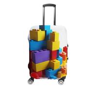 LXTDPBK Housse de bagage lavable - Housse de protection extensible - Blocs de construction colorés - Anti-rayures - Housse de protection pour valise de voyage pour adulte, Style :, L