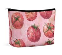 LXTDPBK Trousse de maquillage de voyage étanche - Trousse de toilette - Motif lapin - Grande capacité - Pochette à fermeture éclair pour homme et femme, Motif tomates rouges, Taille unique, Art Déco