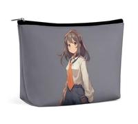 LXTDPBK Trousse de maquillage de voyage étanche - Trousse de toilette portable - Grande capacité - Avec fermeture éclair - Pour homme et femme, Anime Woman in Skirt, Taille unique, Art Déco