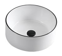 LXTEDJ Lavabo De Salle De Bain En Céramique De Style Moderne, Blanc Vasque À Poser, Adapté Aux Vestiaires, À La Coiffeuse De Salle De Bain, Rond-41X41X15CM