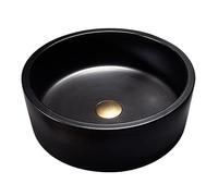 LXTEDJ Lavabo en Céramique de Style Rétro, Vasque Salle de Bain Fait à La Main, Rond, Evier Salle de Bain, Convient Pour Vestiaire, Salle de Bain et Toilettes, 41X41X14CM-05